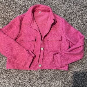 Pink Textured Jacket